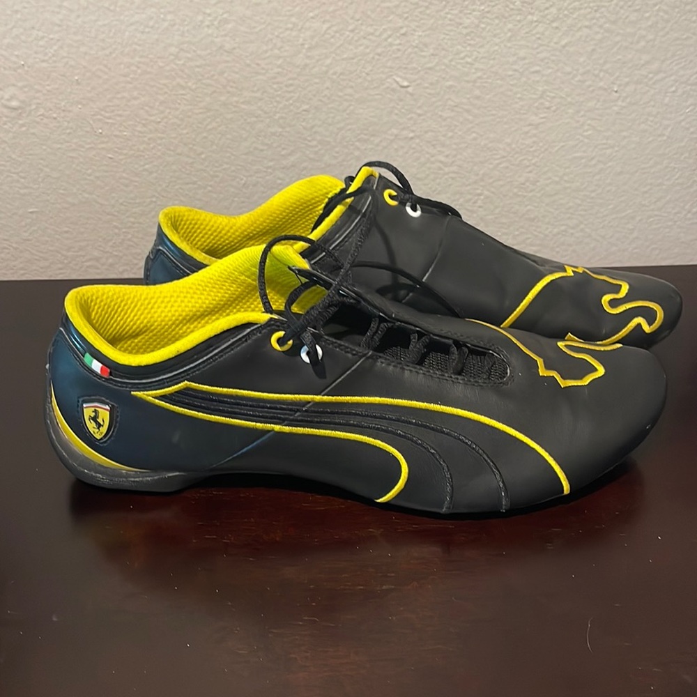 Puma Ferrari Black and Yellow Mens Shoes Size 12